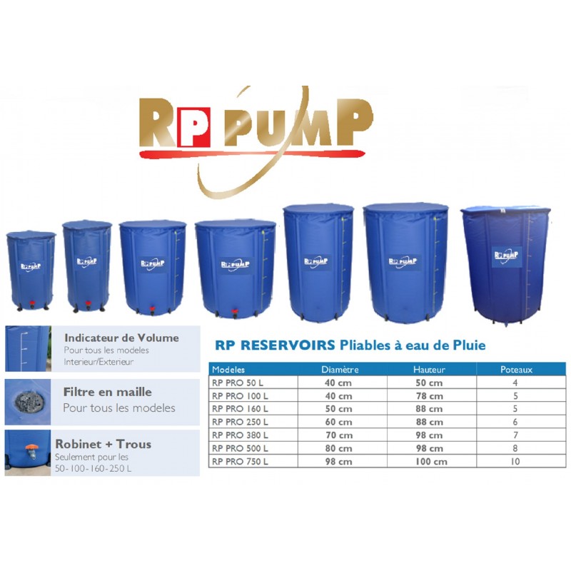 Flexitank RP PRO BLEU 750 Lt   Waterbarrel collapsible